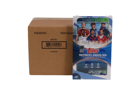 2025-26 Topps UEFA Club Competitions Soccer 12 Box Hobby Case