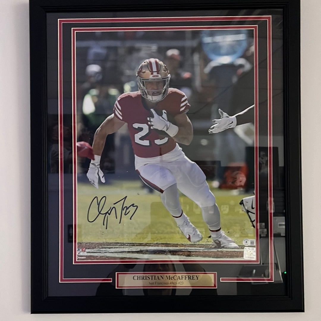 Christian McCaffrey 16x20 Beckett COA Signed Framed Picture