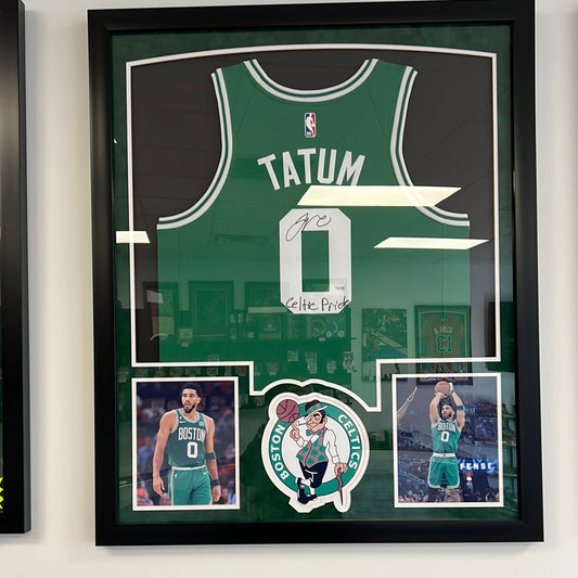 Jayson Tatum Green Celtic Fanatics COA Nike Swingman Signed Framed Jersey "Celtic Pride"